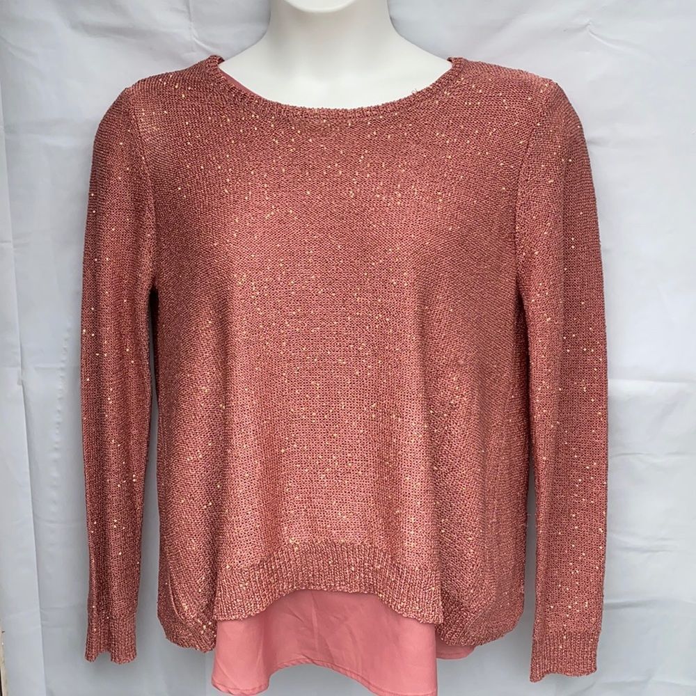 Signature Studio Shimmering Pink Sweater Size Lg